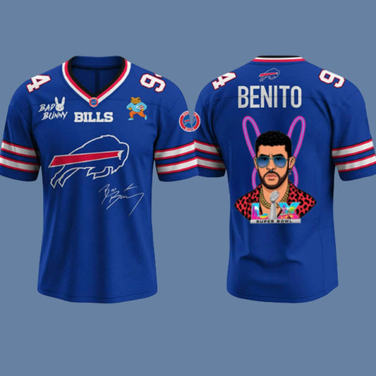 Bills x Bad Bunny Signed And Pictured By Super Bowl 2026 Jersey