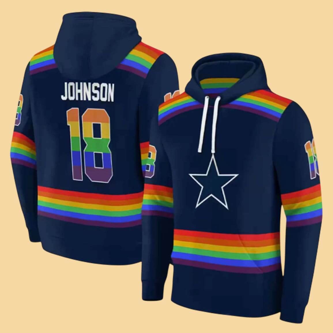 Cowboys Rainbow Custom Hoodie