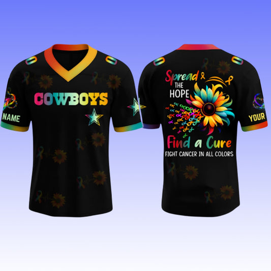Cowboys x Fight Cancer in All Colors Football Jersey
