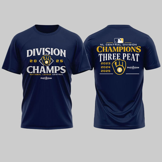 Brewers NL Central Division Champions Three Peat Postseason 2025 Shirt