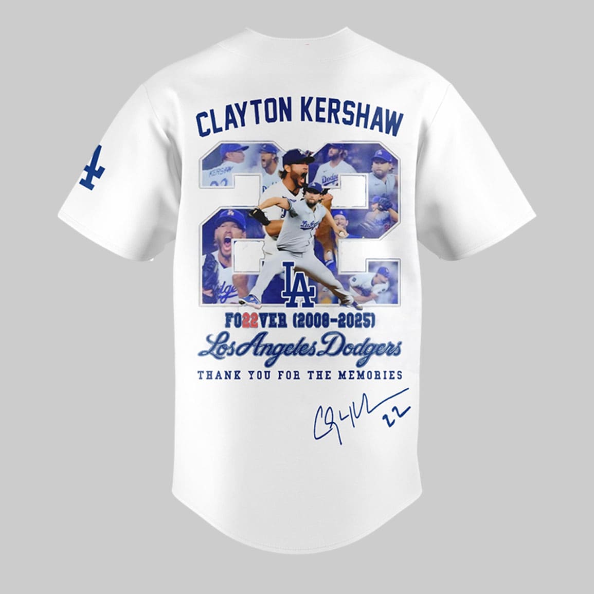Dodgers Clayton Kershaw Forever 2000 2025 Thanks For The Memories Jersey