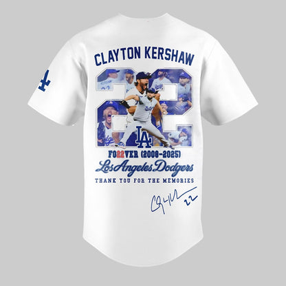 Dodgers Clayton Kershaw Forever 2000 2025 Thanks For The Memories Jersey