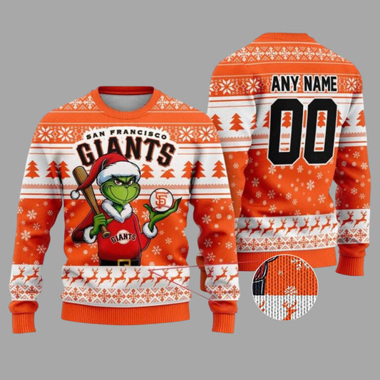 Giants Grinch Custom Christmas Ugly Sweater