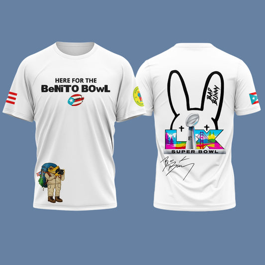 Here For The Benito Bowl Super Bowl Bad Bunny Shirt