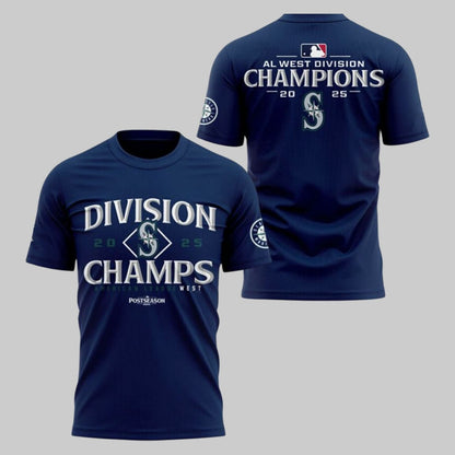 Mariners 2025 AL West Dividion Champions Postseason Shirt