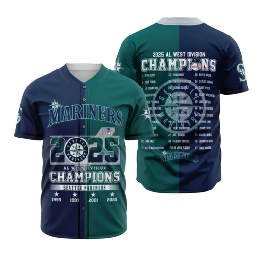 Mariners AL West Division 2025 Champions Jersey