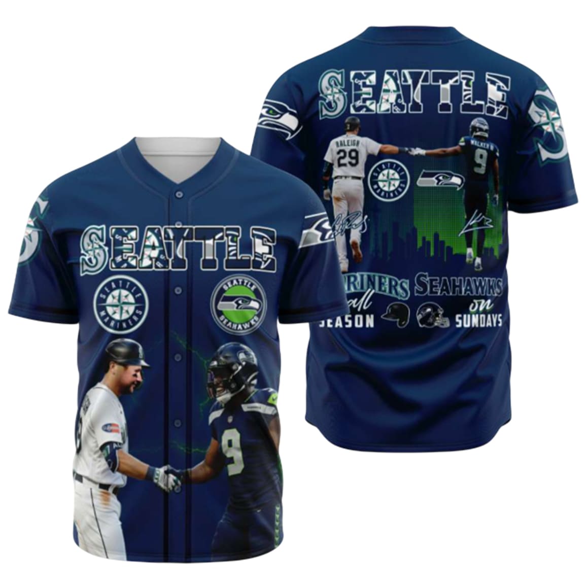 Seahawks X Mariners Raleigh X Walker 2025 Baseball Jersey