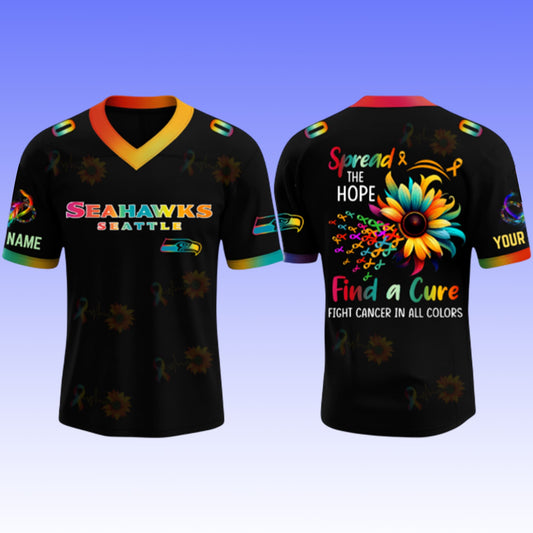 Seahawks x Fight Cancer in All Colors Football Jersey